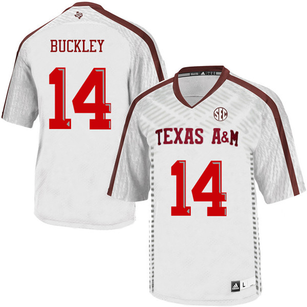 Men #14 Camron Buckley Texas A&M Aggies College Football Jerseys Sale-White